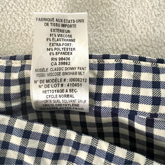 Theory Blue Plaid Skinny Pants Sz4 - Picture 10 of 14